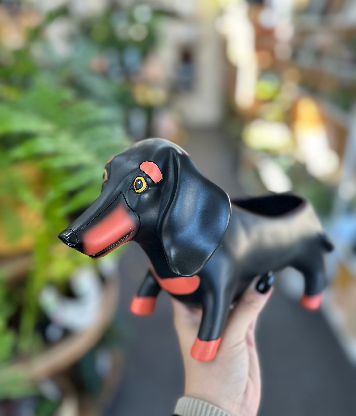 Allen Designs Planter - Black Dachshund