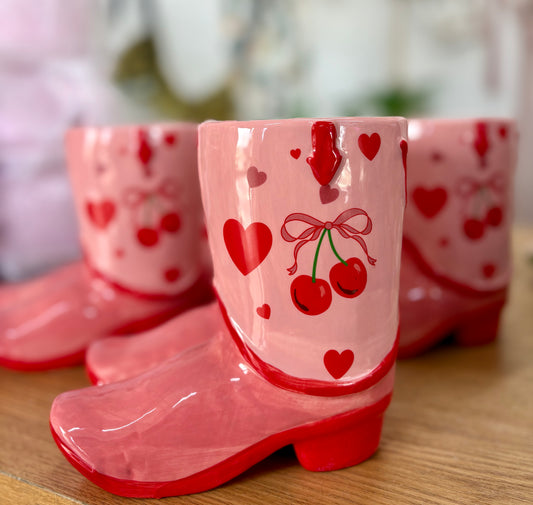 Cowgirl Boot Vase/Planter