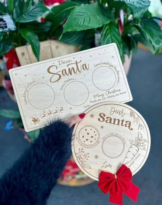 Santa Wood Plates