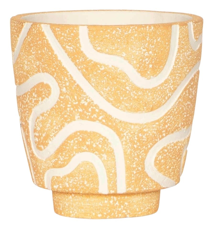 Charlie Curved Lines Planter Apricot