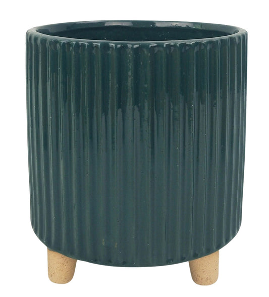 Leo Planter With Legs Teal
