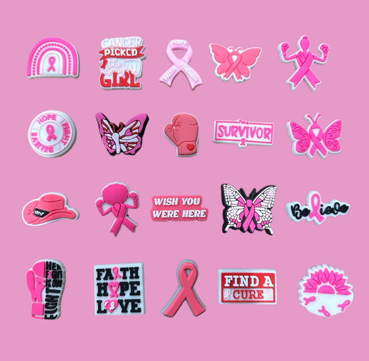 Croc Charms - Breast Cancer Awareness