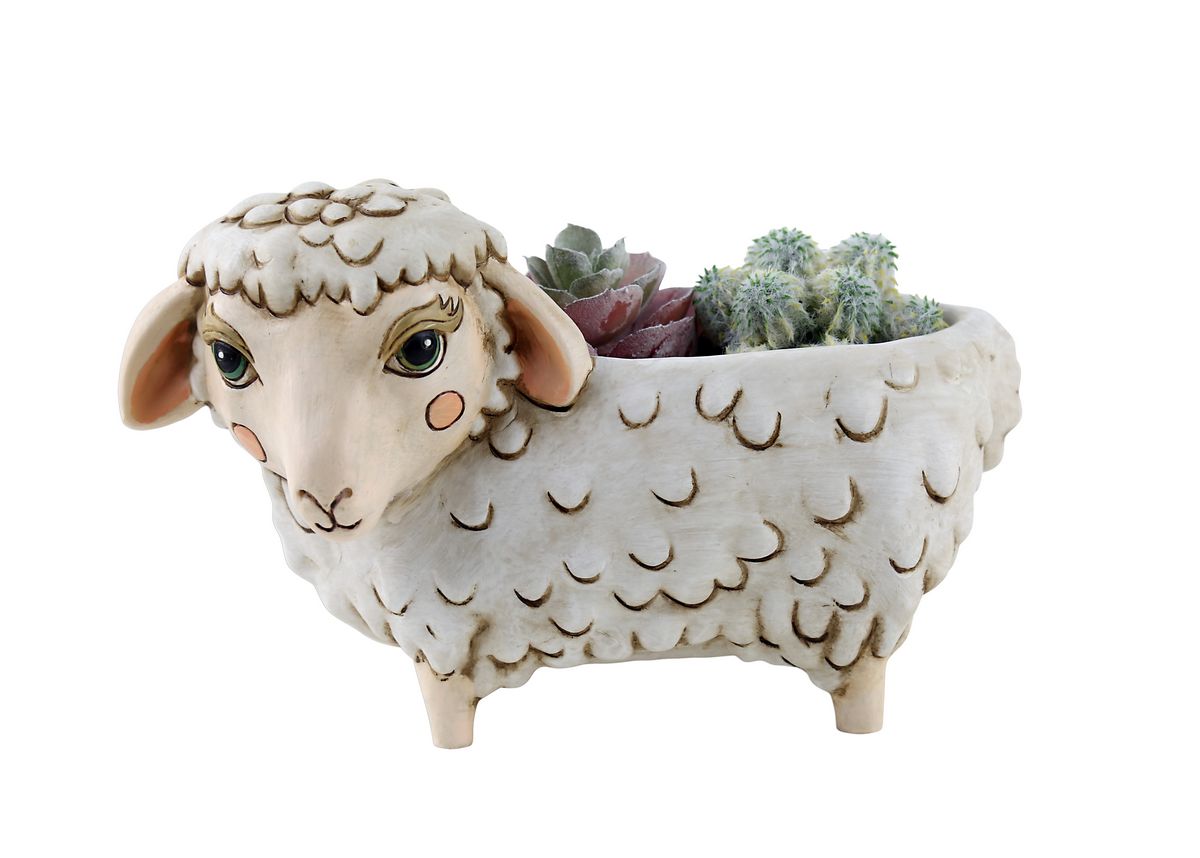 Allen Designs White Sheep Planter