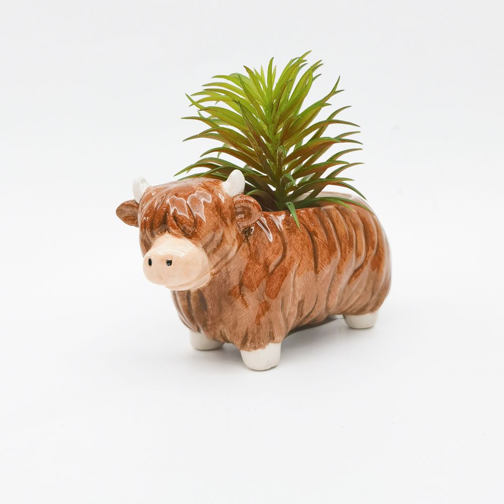 14cm Small Highland Cow Planter