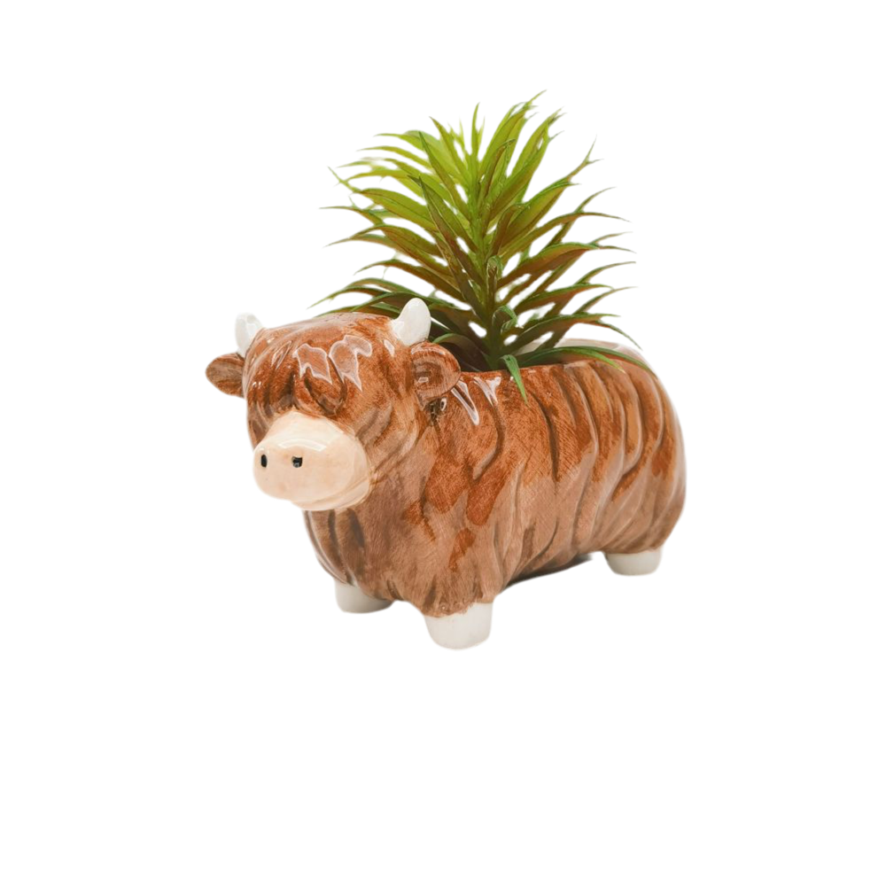 14cm Small Highland Cow Planter